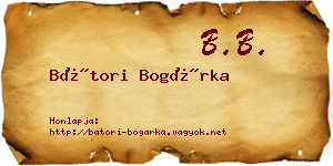 Bátori Bogárka névjegykártya